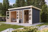 Gartenhaus MANUEL / SCHÖNBUCH 2 terragrau 423x273 cm; 38 mm Doppelnut