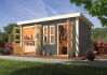 Gartenhaus MANUEL / SCHÖNBUCH 2 terragrau 423x273 cm; 38 mm Doppelnut