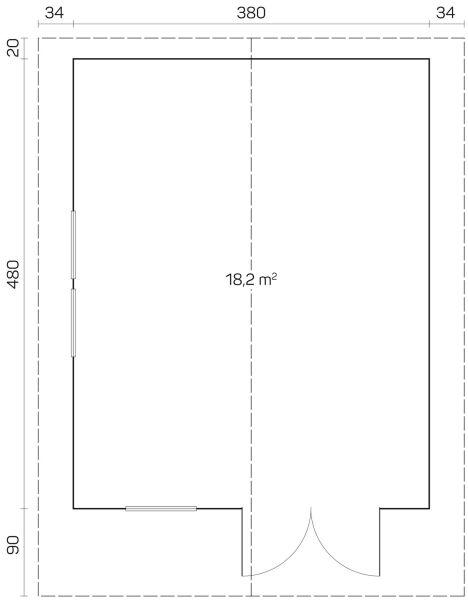 Tene Gartenhaus ENZO C1 70mm inkl. 18mm Boden
