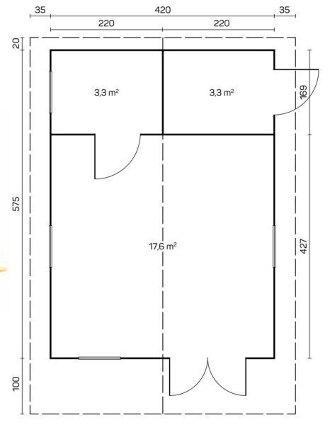 Tene Gartenhaus GOTLAND B 70mm