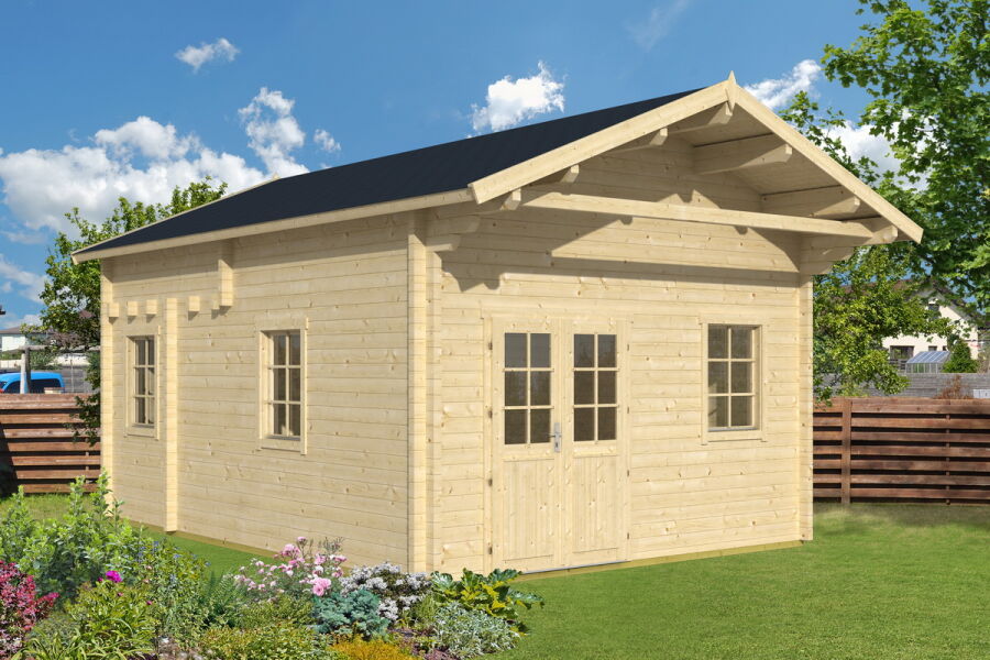 Tene Gartenhaus GOTLAND F mit Schlafboden 70mm