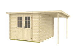 Tene Gartenhaus GLORIA D 28mm  + Schleppdach inkl. 18mm...