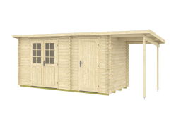 Tene Gartenhaus GLORIA F 28mm  + Schleppdach inkl. 18mm...