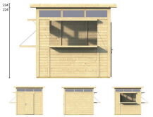 Tuindeco Marktstand Kiosk CLAUS 19 mm - NATURBELASSENE...