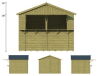 Tuindeco Marktstand Kiosk SANTA 16 mm imprägniert + Boden 250 x 300 / 16mm
