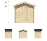 Tuindeco Gartenhaus Blockhütte IRINA 200 x 155 / 19mm