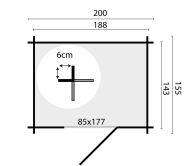 Tuindeco Gartenhaus Blockhütte IRINA 200 x 155 / 19mm