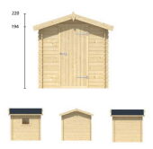 Tuindeco Gartenhaus Blockhütte ARGO 200 x 200 / 19mm