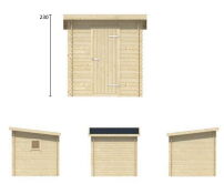 Tuindeco Gartenhaus Blockhütte EIGO 220 x 220 / 19mm