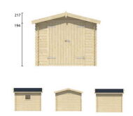Tuindeco Gartenhaus Blockhütte VALERY 245 x 245 / 19mm