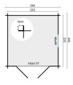 Tuindeco Gartenhaus Blockhütte VALERY 245 x 245 / 19mm
