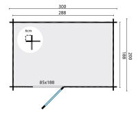 Tuindeco Gartenhaus Blockhütte NOVALIE (mit Boden) 300 x 200 / 19mm