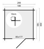 Tuindeco Gartenhaus Blockhütte RICHARD 200 x 200 / 28mm