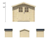 Tuindeco Gartenhaus Blockhütte ROBERT 260 x 200 / 28mm