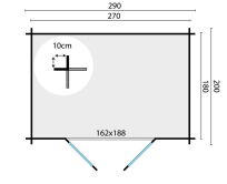 Tuindeco Gartenhaus Blockhütte KRIS 290 x 200 / 28mm