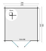Tuindeco Gartenhaus Blockhütte JÖRGEN 290 x 290 / 28mm