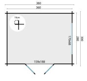 Tuindeco Gartenhaus Blockhütte LOYA 380 x 300 / 28mm