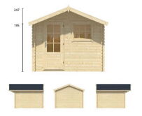 Tuindeco Gartenhaus Blockhütte BO 300 x 300 / 28mm