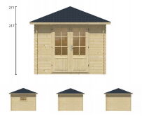 Tuindeco Gartenhaus Blockhütte HALVAR 300 x 300 / 28mm