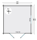 Tuindeco Gartenhaus Blockhütte HALVAR 300 x 300 / 28mm