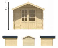 Tuindeco Gartenhaus Blockhütte PERLUND 300 x 300 / 28mm