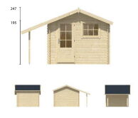 Tuindeco Gartenhaus Blockhütte LARS 300 x 260 / 28mm