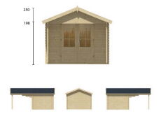 Tuindeco Gartenhaus Blockhütte GEORG 300 x 260 / 28mm