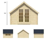 Tuindeco Gartenhaus Blockhütte SKOV 350 x 300 / 28mm