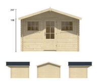 Tuindeco Gartenhaus Blockhütte MIKA 380 x 290 / 28mm