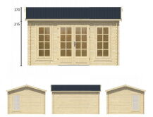 Tuindeco Gartenhaus Blockhütte ARNE 450 x 350 / 28mm