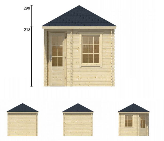 Tuindeco Gartenhaus Blockhütte DANIEL 260 x 260 / 28mm