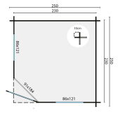 Tuindeco Gartenhaus Blockhütte JOS 250 x 250 / 28mm