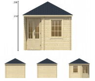 Tuindeco Gartenhaus Blockhütte INGRID 300 x 300 / 28mm