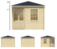 Tuindeco Gartenhaus Blockhütte ASMUND 300 x 300 / 28mm