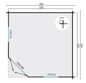 Tuindeco Gartenhaus Blockhütte DAGMAR 350 x 350 / 28mm