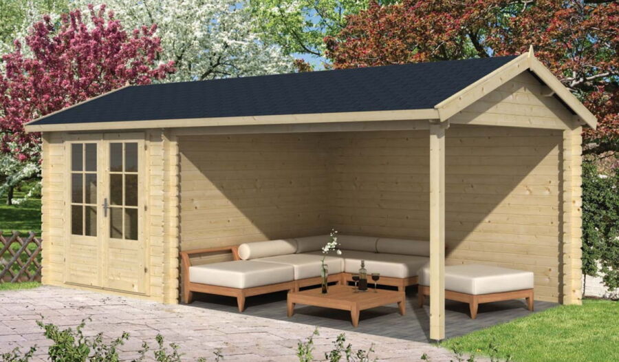 Tuindeco Gartenhaus Blockhütte OVE 590 x 300 / 28mm