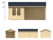 Tuindeco Gartenhaus Blockhütte OVE 590 x 300 / 28mm