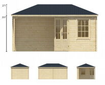 Tuindeco Gartenhaus Blockhütte KENNET 500 x 300 / 28mm