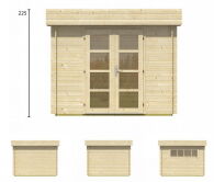 Tuindeco Gartenhaus Blockhütte BODINE 300 x 300 / 28mm