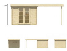 Tuindeco Gartenhaus Blockhütte DELLINGER 300 x 300 /...