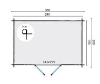 Tuindeco Gartenhaus Blockhütte MINIMODERN 300 x 200 / 28mm
