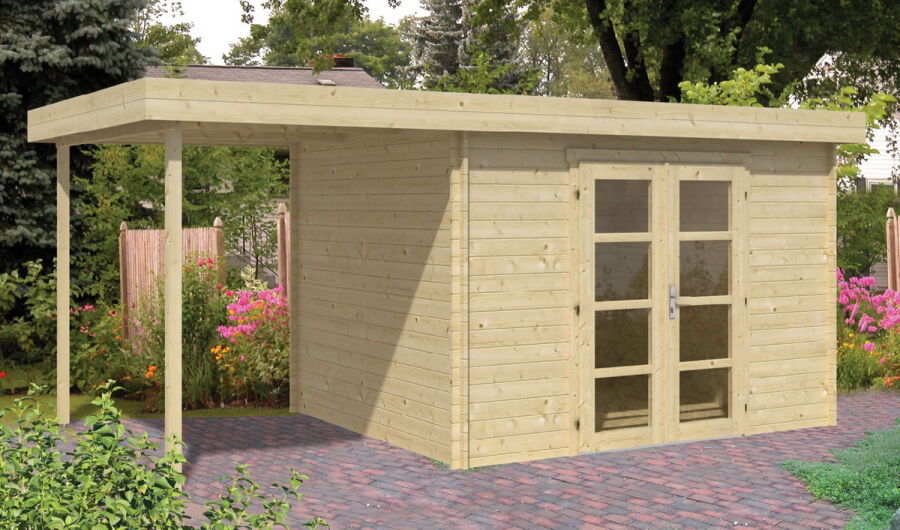 8715815558630 - Tuindeco Gartenhaus Blockhütte EXTRAMODERN 320 x 260   28mm