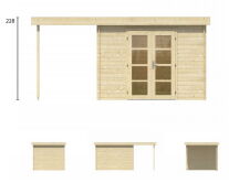 Tuindeco Gartenhaus Blockhütte EXTRAMODERN 510 x 250...