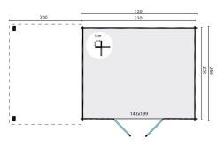 Tuindeco Gartenhaus Blockhütte EXTRAMODERN 510 x 250 - 28 mm