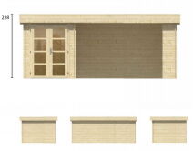 Tuindeco Gartenhaus Blockhütte MEGAMODERN 575 x 300...