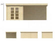 Tuindeco Gartenhaus Blockhütte DIEDERICK 625 x 375 /...