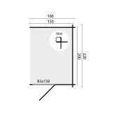 Tuindeco Blockhüttenanbau 28 mm 160 x 220 / 28mm natur