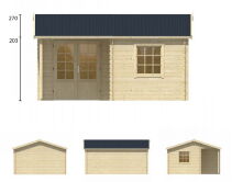 Tuindeco Gartenhaus Blockhütte JOHAN 500 x 410 / 34mm