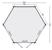 Tuindeco Gartenhaus Blockhütte NORA 316 x 354 / 34mm