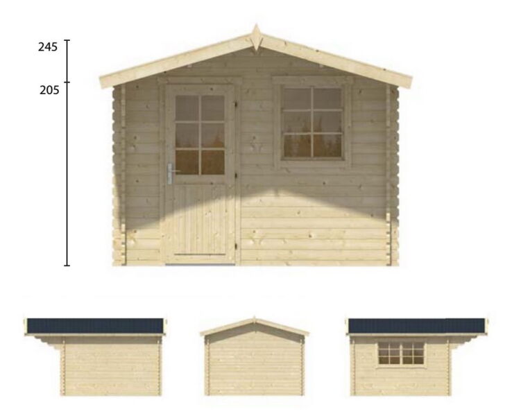 Tuindeco Gartenhaus Blockhütte RIHO 320 x 320 / 40mm